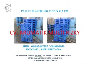Pallet Plastik 100x120x13,5 cm pallet jaring biru muda