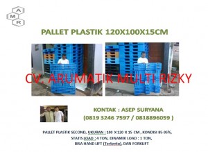 Pallet Plastik 100x120x15 cm M Biru Muda