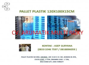 Pallet Plastik 100x120x15 cm Mahsing Biru
