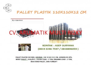 Pallet Plastik 110 x 110 x 12 cm Jaring Hitam