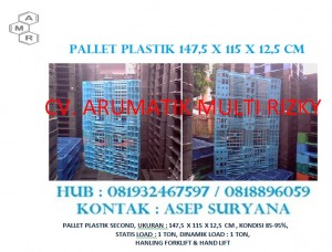 Pallet Plastik 147,5 x 115 x 12,5 cm Biru